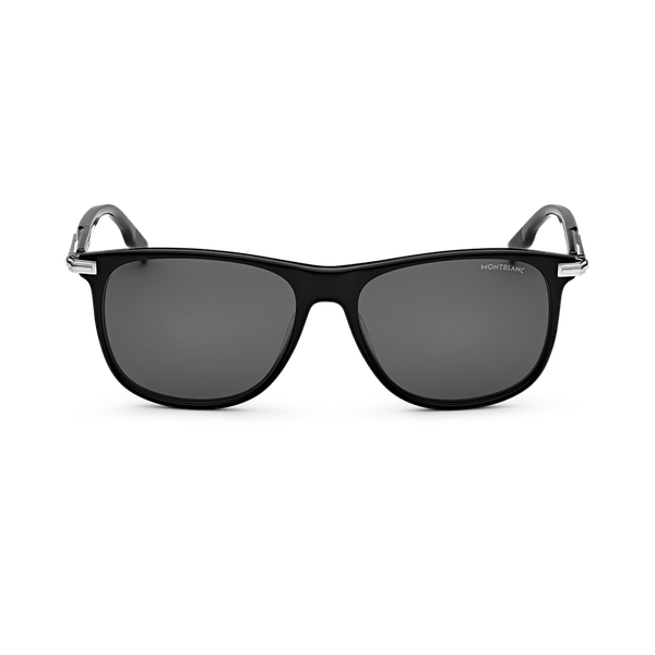 Lentes de sol rectangulares con montura de acetato negro